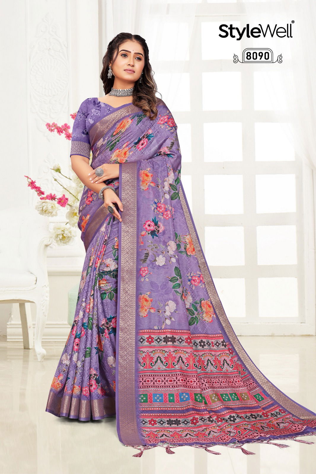 Aparna By Stylewell Jacquard Silk Digital Printed Sarees Wholesale Price In Surat